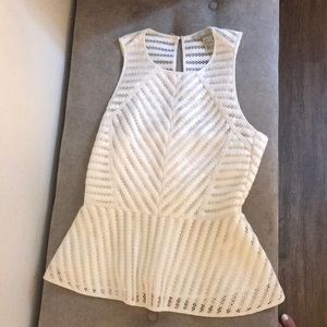 H&M White Peplum Top